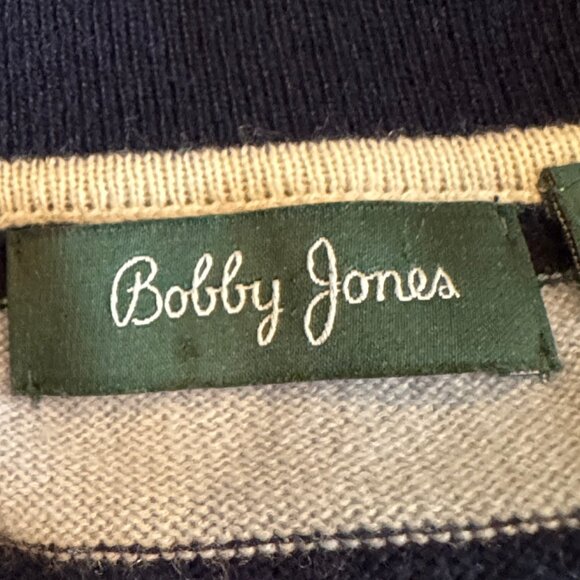 Quiet Luxury! Like new Bobby Jones 100% Cashmere Striped V-Neck Cardigan Size XL - Picture 2 of 10